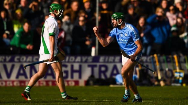 Eddie Brennan of Graigue Ballycallan celebrates a late score during the Kilkenny County Intermediate Club Hurling Championship Final between Graigue Ballycallan and Tullaroan at Nowlan Park in Kilkenny. 