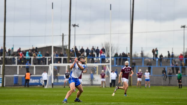Pauric Mahony of Waterford scores a point during the 2020 Allianz Hurling League Division 1 Group A Round 4 match between Waterford and Galway at Walsh Park in Waterford. 