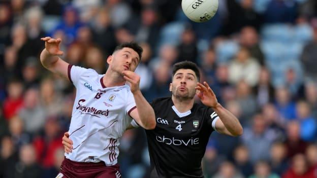 Ian Burke, Galway, and Nathan Mullen, Sligo, in action during the Connacht SFC Final at Hastings Insurance MacHale Park. Photo by Ray McManus/Sportsfile