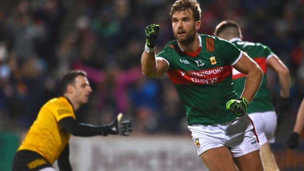 Aidan O'Shea celebrates scoring his side's first goal tonight against Tyrone. 
