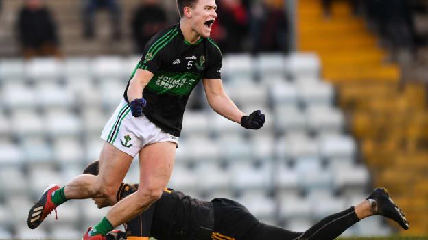 Kevin O'Donovan celebrates after scoring a goal for Nemo Rangers against Austin Stacks.