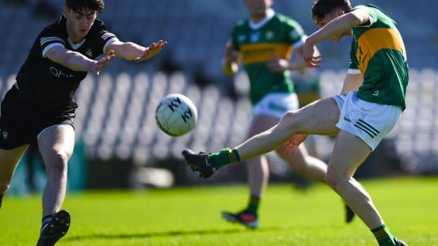 Keith Evans, Kerry, and Conor Sheridan, Sligo, in action during the EirGrid GAA All-Ireland Football U20 semi-final. Photo by Tom Beary/Sportsfile