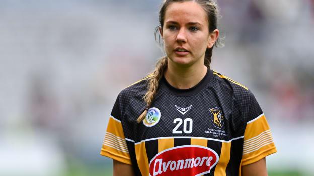 Kilkenny's Caoimhe Dowling leaves the Croke Park pitch following the 2021 All-Ireland Camogie Final defeat against Antrim. Photo by Piaras Ó Mídheach/Sportsfile