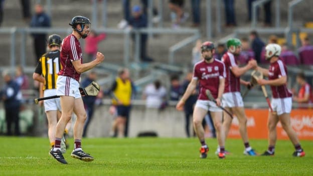 Sean Loftus of Galway celebrates after victory over Kilkenny in the Bord Gáis Energy Leinster GAA Hurling U21 Championship Semi-Final.