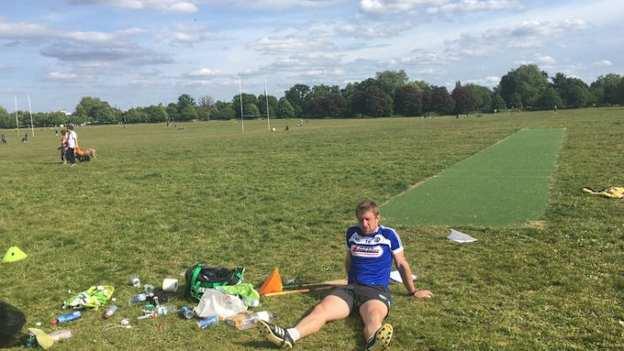 Cahir Healy feeling the effects of his 2,000 for 2,000 Marathon Challenge. 