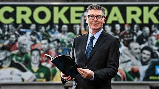 In attendance during the GAA Annual Report Launch is Ard Stiúrthóir of the GAA Tom Ryan at Croke Park in Dublin.
