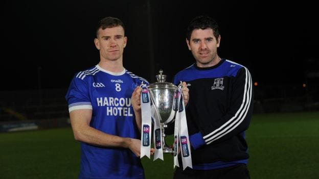 Thompson and Naomh Conaill manager, Martin Regan, with the Seamus McFerran Cup. 