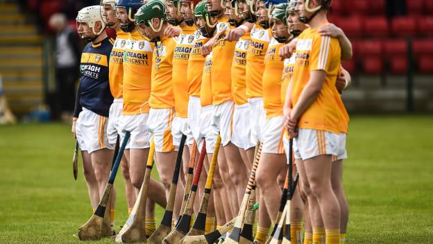 The Antrim team before the game at Owenbeg.
