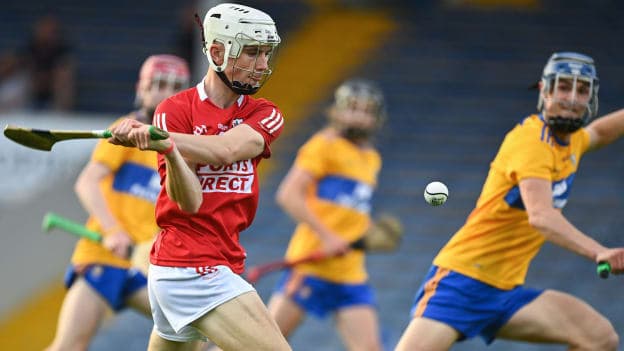 Jack Leahy of Cork strikes to score his side's second goal at Semple Stadium tonight. 