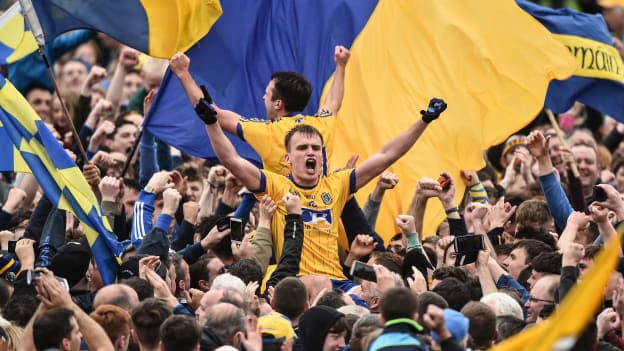 Roscommon midfielder Enda Smith celebrates at Pearse Stadium.