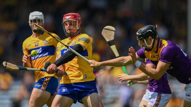John Conlon clears his lines against Wexford. 