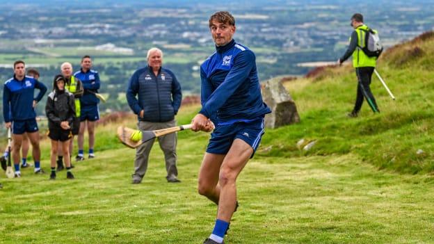 Peter Duggan of Clare competing in the Senior Hurling event during the 2023 M. Donnelly GAA All-Ireland Poc Fada Finals at Annaverna Mountain in the Cooley Peninsula, Ravensdale, Louth. Photo by Piaras Ó Mídheach/Sportsfile
