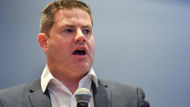 Séamus O'Domhnaill, Donegal GAA, speaking in favour of Motion 39, relating to counties nominating Croke Park as their home venue in the football intercounty quarter final group stage, which was defeated, during the GAA Annual Congress 2019 at the Clayton Whites Hotel in Ferrybank South, Wexford. 