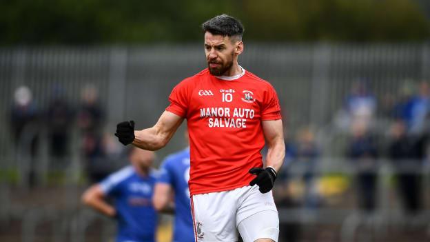 Trillick's Mattie Donnelly celebrates at Healy Park.