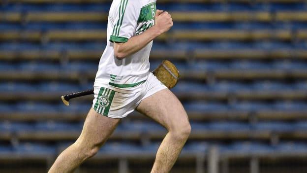 Eoin Cody celebrates after scoring a decisive goal for Ballyhale Shamrocks against Ballygunner in the 2019 AIB All-Ireland Club SHC semi-final. 