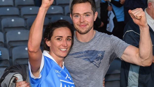 Niamh McEvoy and Dean Rock celebrate following Dublin Ladies All Ireland win in 2018.