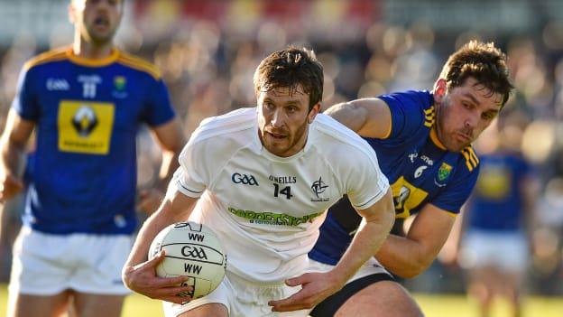 Paddy Brophy of Kildare in action against Shane Mooney of Wicklow during Leinster GAA Football Senior Championship Round 1 match at Netwatch Cullen Park in Carlow.