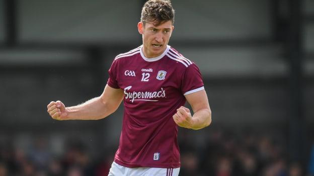 Galway's Johnny Heaney celebrates at Markievicz Park.