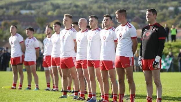 Lamh Dhearg line up before last weekend's drawn Antrim SFC Final.