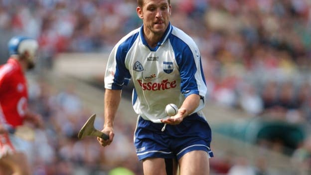 Ken McGrath hurling for Waterford in the 2007 All-Ireland quarter-final against Cork, the year he won his third All-Star award. 
