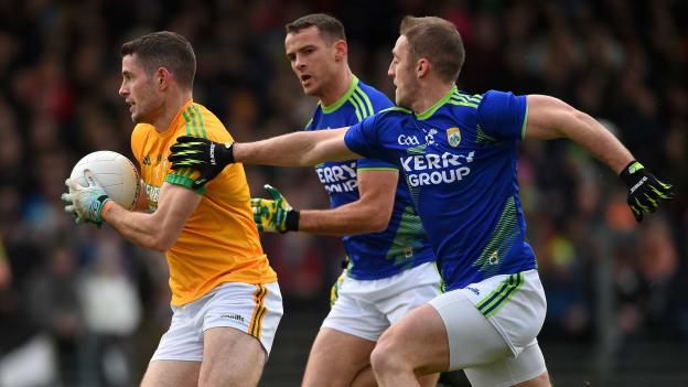 Donal Keogan in Allianz Football League action against Kerry last Sunday.