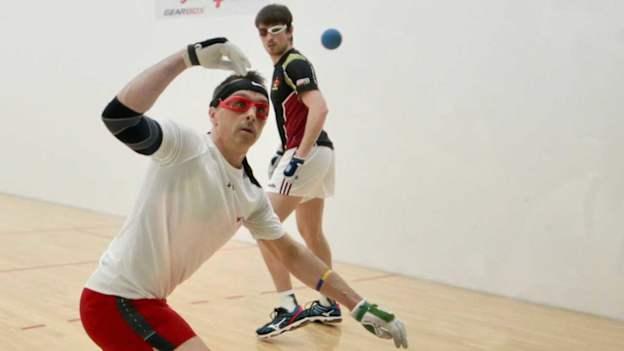 Paul Brady pictured in action against Martin Mulkerrins in the US Nationals Senior Singles Handball Final. 