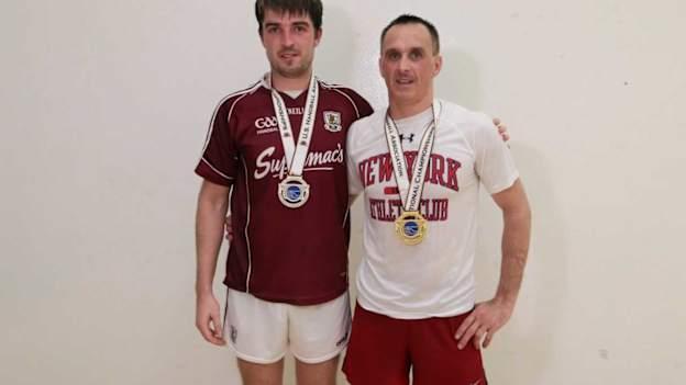 Paul Brady pictured with Martin Mulkerrins after their US Nationals Senior Men's Singles Final. 