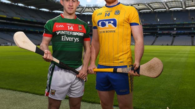Corey Scahill, Mayo, and Naos Connaughton, Roscommon, pictured at the launch of the Christy Ring Cup.