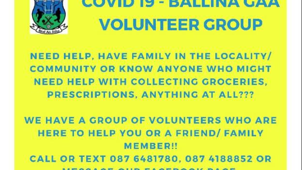 Ballina GAA club is working with other groups to provide assistance in the community.