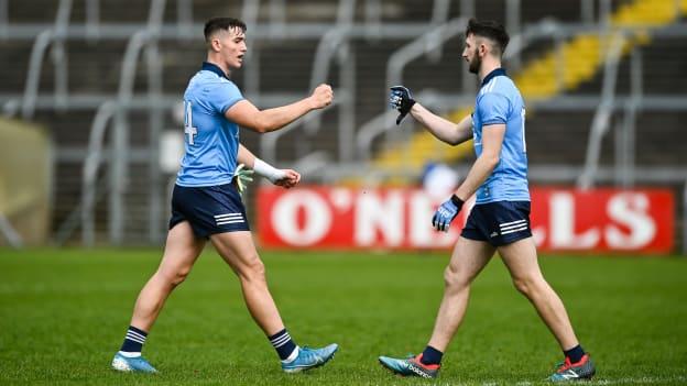 Luke Swan and Ciaran Archer following Dublin's EirGrid All Ireland Under 20 Championship semi-final win over Tyrone.