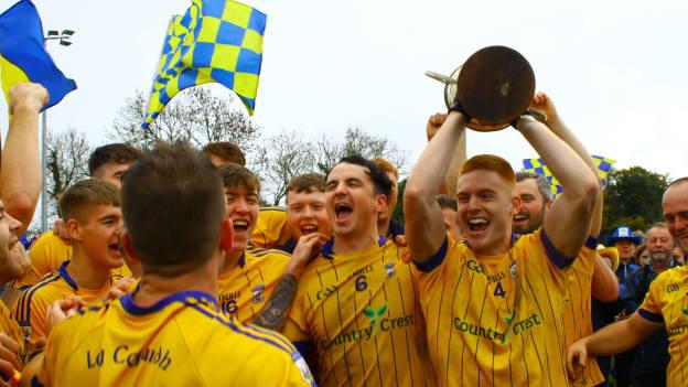 The Man O'War footballers celebrate after their Dublin Junior Football Championship victory over O'Dwyers. 