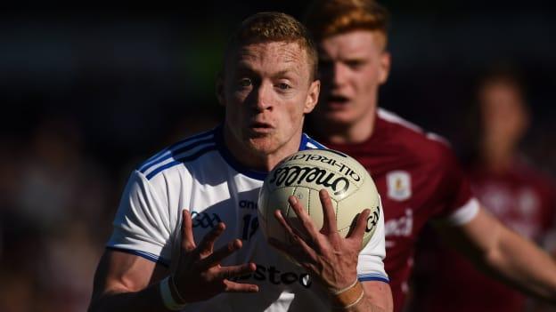 Colin Walshe in action during Monaghan's 2018 All Ireland SFC Quarter-Final Group Phase win over Galway at Pearse Stadium.