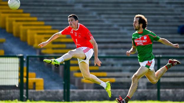 Emmet Kelly, Padraig Pearses, and Darragh Sheehy, St Brigid's during the Roscommon SFC Final at Dr Hyde Park.