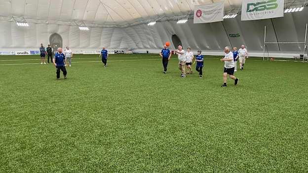 Action from the game at the University of Galway Connacht GAA Air Dome.