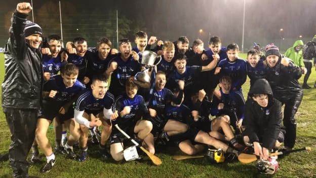 The OLSPCK hurlers celebrate after victory over St. Patrick's Grammar School Armagh in the Ulster Schools Casement Cup Final. 