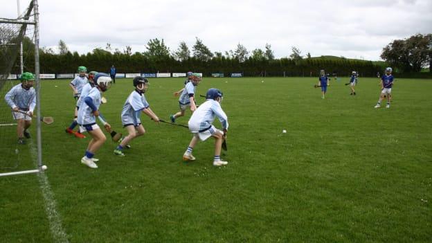 The Claremorris U-10 hurlers in action. 