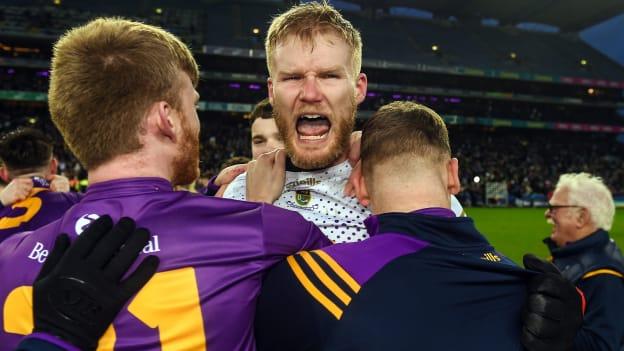 Kilmacud Crokes goalkeeper Conor Ferris celebrates after the AIB GAA Football All-Ireland Senior Club Championship Final match between Glen of Derry and Kilmacud Crokes of Dublin at Croke Park in Dublin.