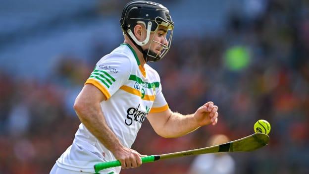 David Nally in action for Offaly in this year's Joe McDonagh Cup final at Croke Park. 