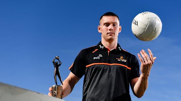 Dublin footballer Con O’Callaghan pictured with his PwC GAA/GPA Player of the All-Ireland Football Final award.