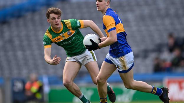 Cian Boran, Naas CBS, andWilliam Shine, St. Brendan's, Killarney in action at Croke Park.
