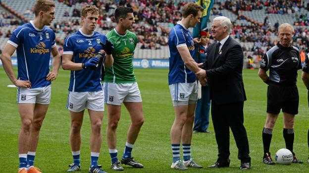 Gearoid McKiernan talks to GAA President Aogan O Fearghail.