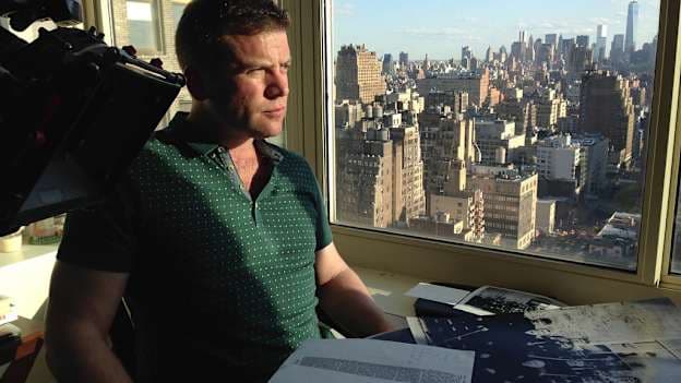 Dara Ó Cinnéide pictured on the set of the TG4 documentary he presented, GAA USA. 