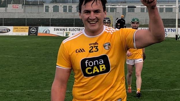 Antrim substitue Donal Nugent scored a late equalising goal for the Saffrons. 