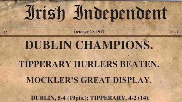 1917 GAA Hurling Final Match Report Cover