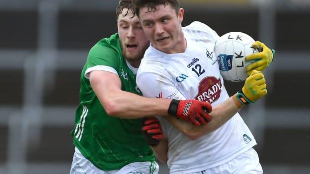Alex Beirne of Kildare in action against Cathal Downes of Limerick during the Allianz Football League Division 2 match between Limerick and Kildare at TUS Gaelic Grounds in Limerick. 