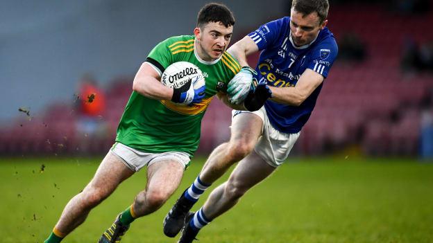 Conleth McGuckian, Glen in action against, Paul Sherlock, Scotstown.