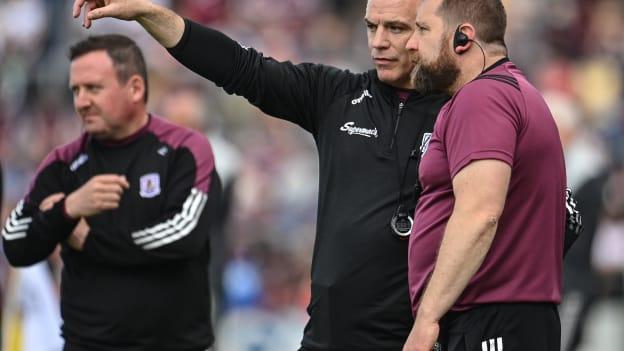John Concannon, Pádraic Joyce, and Cian O'Neill pictured during the Connacht SFC Final.