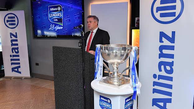Sean McGrath, CEO, Allianz Ireland, pictured speaking at the Allianz Football League 2020 launch.