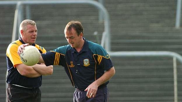 Colm Coyle and Tommy Dowd at a training session during their tenure in charge of the Meath footballers