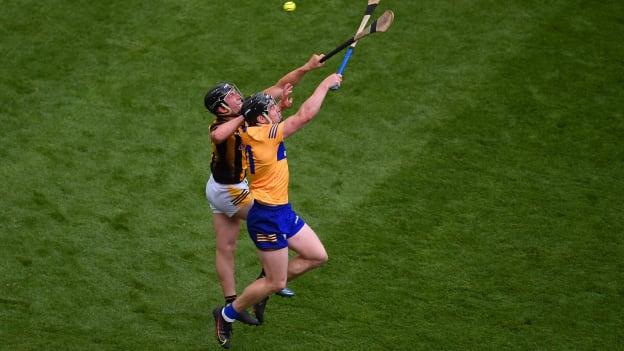 Tony Kelly, Clare, and Mikey Butler, Kilkenny, in 2022 All-Ireland SHC Semi-Final action at Croke Park. Photo by Daire Brennan/Sportsfile